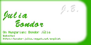 julia bondor business card