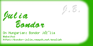 julia bondor business card